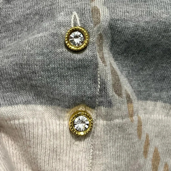 Charlotte Tarantola Anthropologie striped chain Cardigan bling Women’s large - Picture 4 of 7